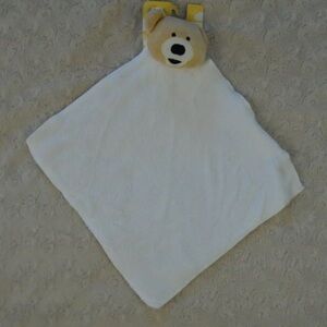 Greenbrier Teddy Bear Lovey Security Blanket Tan White Plush Baby Toy